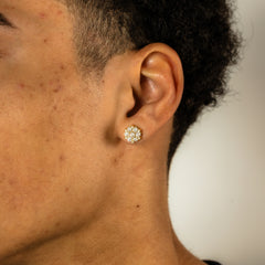 YCIENO MOISSANITE FLORAL STUDS - GOLD