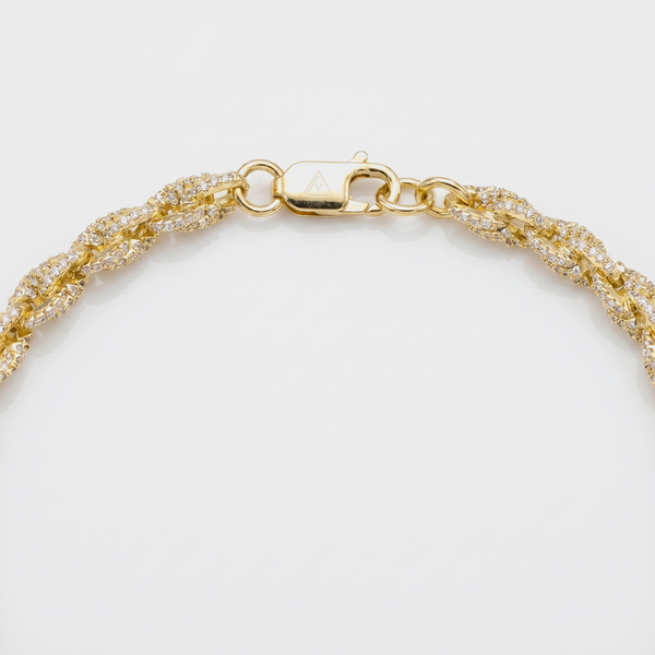 6MM ICED ROPE CHAIN - GOLD