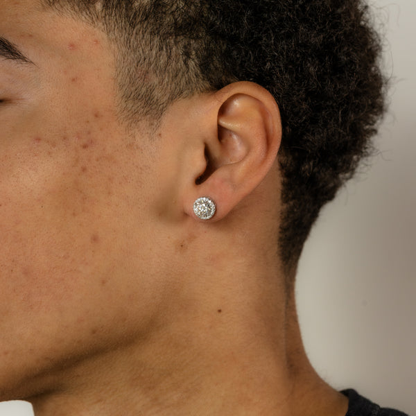 YCIENO HALO MOISSANITE STUDS - 7.5MM