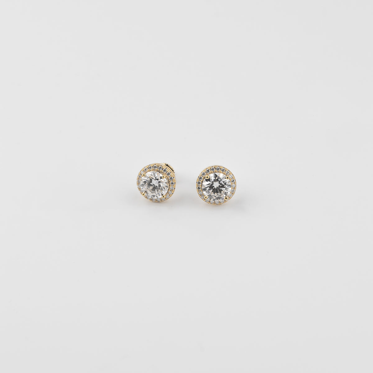 YCIENO HALO MOISSANITE STUDS - GOLD - 9.5MM