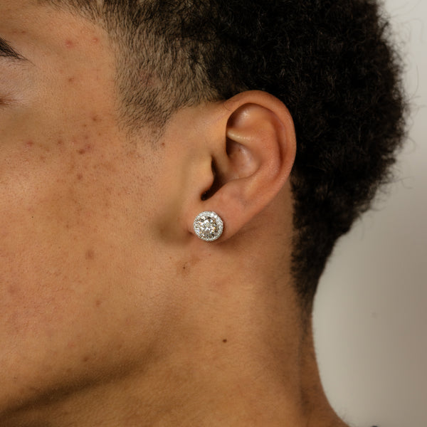 YCIENO HALO MOISSANITE STUDS - 11MM