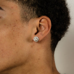 YCIENO HALO MOISSANITE STUDS - 11MM
