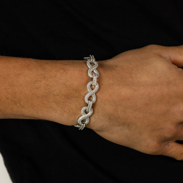 12MM ICED INFINITY LINK BRACELET