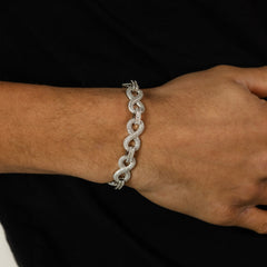12MM ICED INFINITY LINK BRACELET