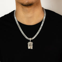 925 MOISSANITE ICED MESSIAH PENDANT