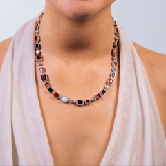 RED MULTI GEMSTONE NECKLACE - 8MM