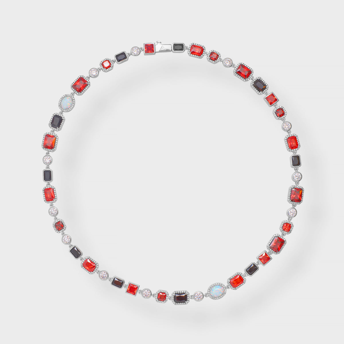 RED MULTI GEMSTONE NECKLACE - 8MM