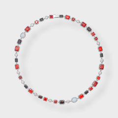 RED MULTI GEMSTONE NECKLACE - 8MM
