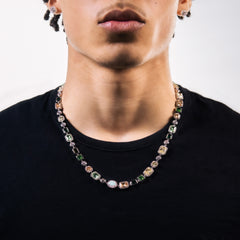 GREEN MULTI GEMSTONE NECKLACE - 8MM