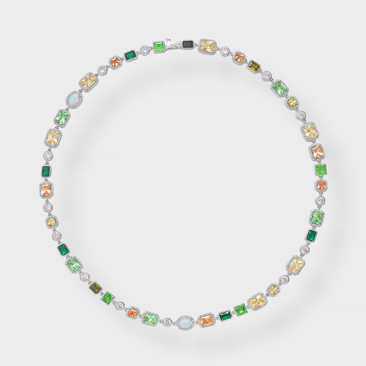 GREEN MULTI GEMSTONE NECKLACE - 8MM