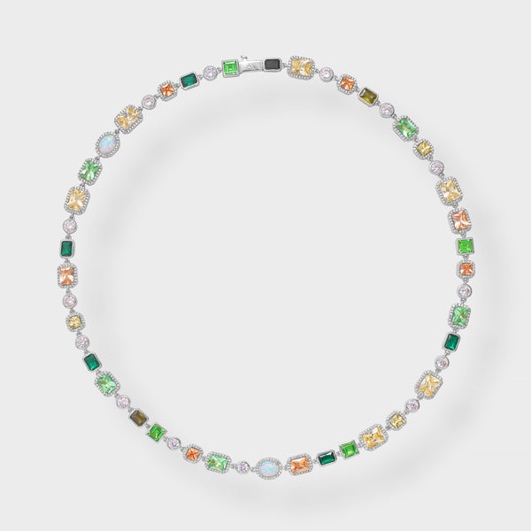 GREEN MULTI GEMSTONE NECKLACE - 8MM