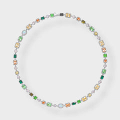 GREEN MULTI GEMSTONE NECKLACE - 8MM