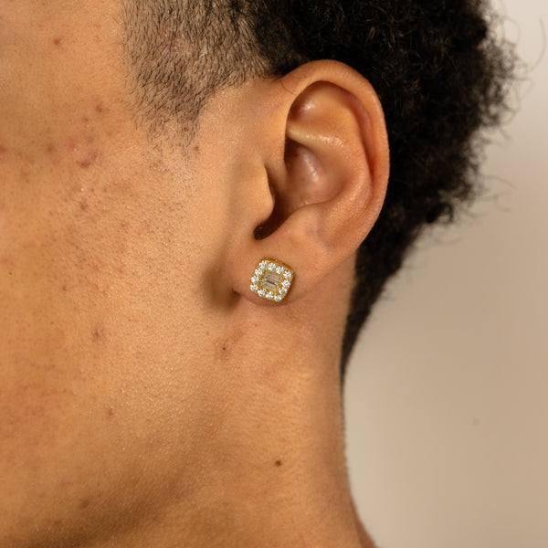 YCIENO MOISSANITE SQUARE CUT STUDS - GOLD