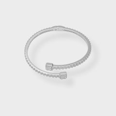 925 MOISSANITE ICED SQUARE BANGLE - 5MM