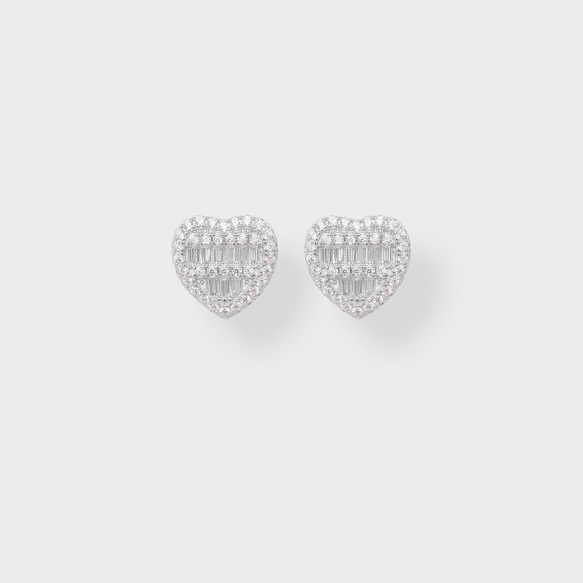 925 ICED HEART EARRINGS