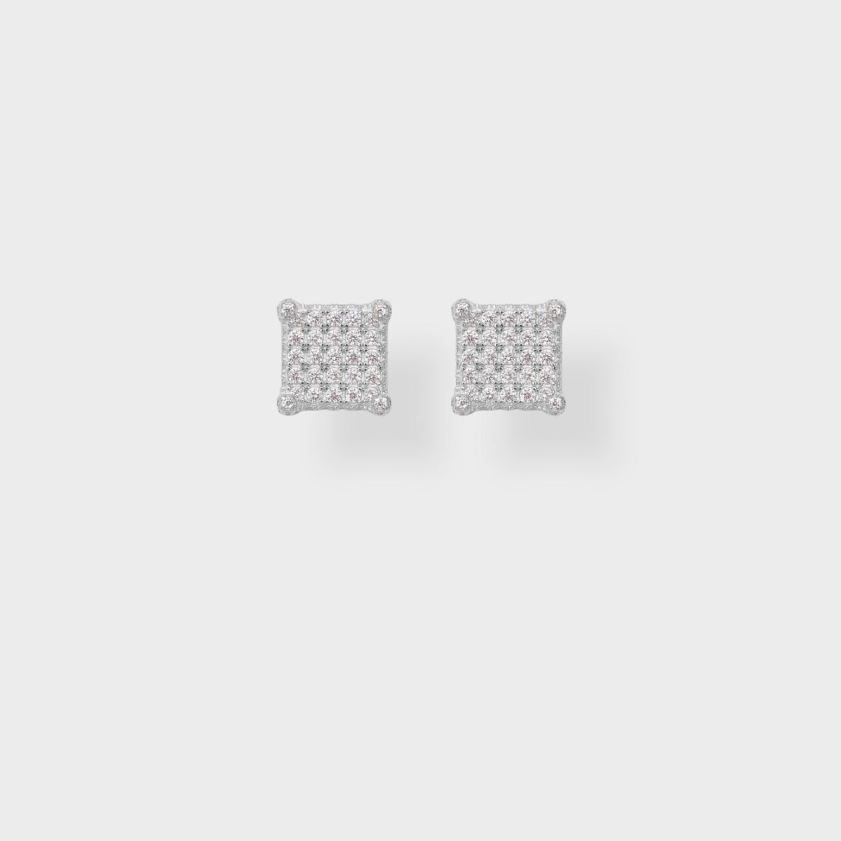 925 ICED SQUARE EARRINGS