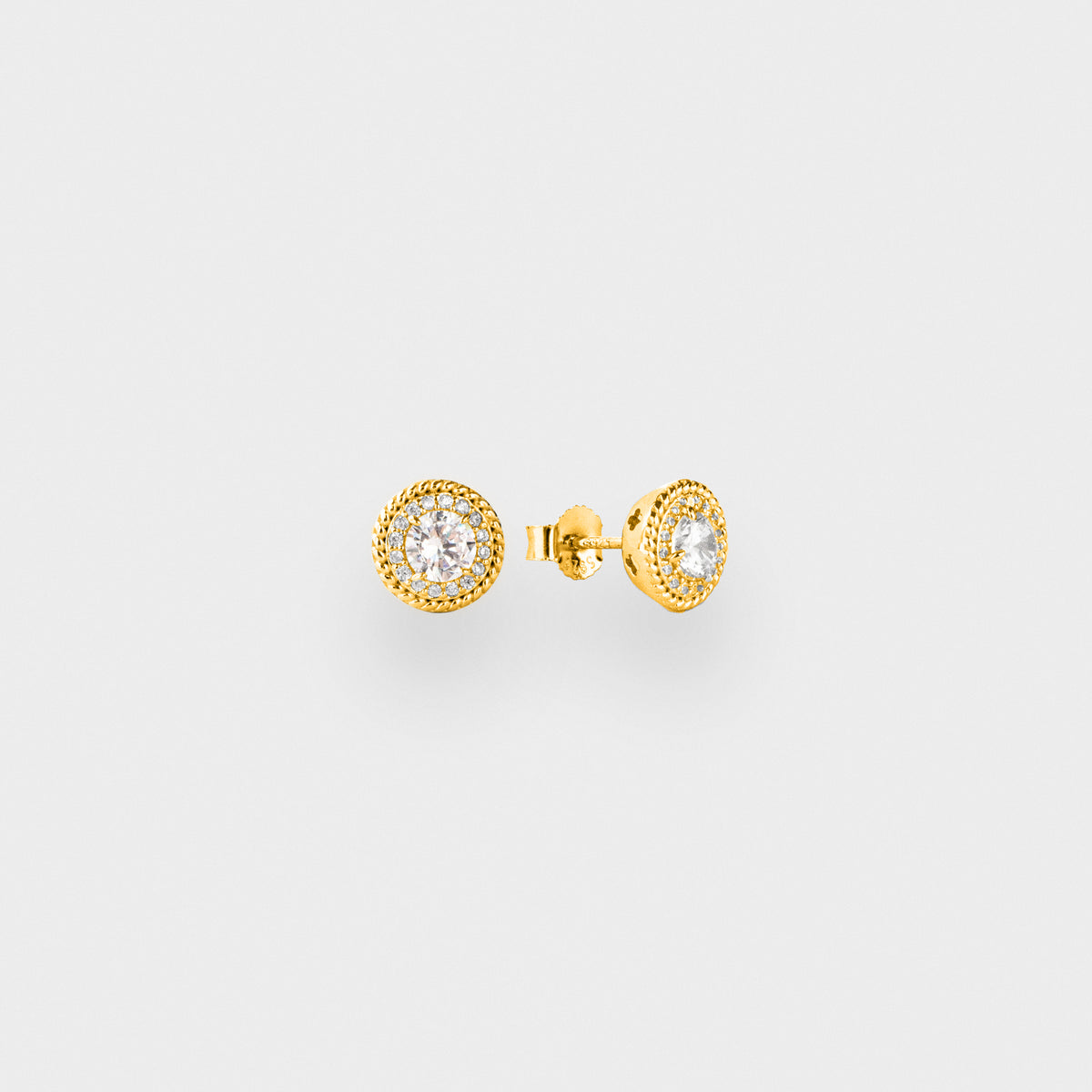 925 SPINNER STUD EARRINGS - GOLD