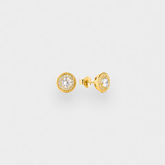 925 SPINNER STUD EARRINGS - GOLD